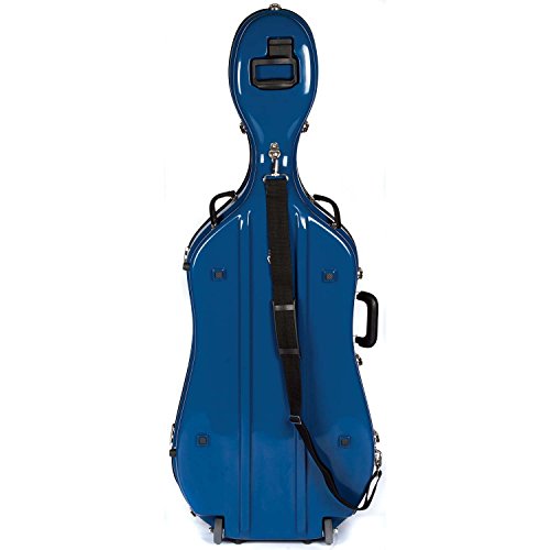 Bobelock Cello Case Fiberglass With Wheels Various Colors Blue Exterior, Grey Interior - Thumbnail 2