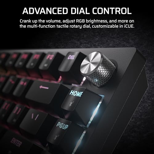 K65 PLUS WIRELESS Tastiera meccanica da gioco 75% RGB, sostituibile a caldo – Switch tattili MLX Fusion pre-lubrificati, riduzione del rumore a due strati, tasti PBT – QWERTY NA – Nero - Tastiera gaming - Immagine 5
