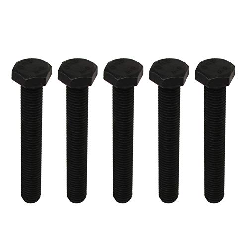 Image of M10x75mm Carbon Steel Hex Screw Bolts Metric Rustproof Fully Threaded Hex Drive Cap Bolts Screw Fastener Hardware Black 5Pcs