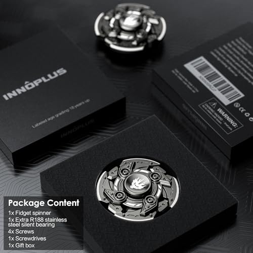 Image of INNOPLUS Fidget Spinner for Adults, Cool Open-Armor Metal Fidget with Magnetic Transformation, Portable Hand Spinner EDC Stress Relief Gadget for ADHD, Anxiety, Autism