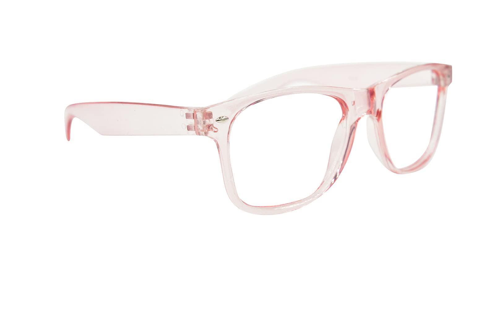 Fads & Fashions Unisex Transparent Pink Classic Retro Oversized Style Mens Womans Geek Nerd Reading Glasses With 35 Colours Tn49 (, 2.00, Multiplier_x)