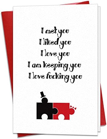 FLYAB Funny Valentines Greeting Cards for Wife Girlfriend 4" x 6" Naughty Valentines Card with Envelop Anniversary Birthday Card for Him Her Husband Wife Boyfriend Girlfriend