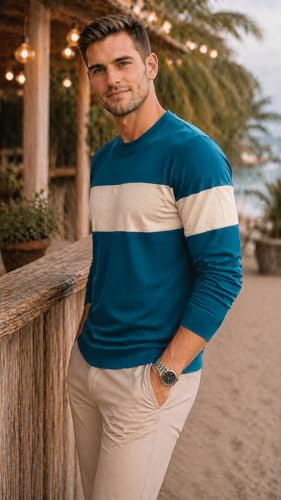 Image of The Dry STATEMen's Full Sleeve Basic Fit T-Shirt with Contrast Tipping Details Neck