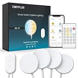 Smart led unterbauleuchte, Schrankbeleuchtung Led Dimmbar Arbeiten Sie mit Alexa und Google Home,WIFI-gesteuert, Dimmbar und Variable Farbtemperatur 2000K-7000K Smart led beleuchtung(d:7cm-4PCS)