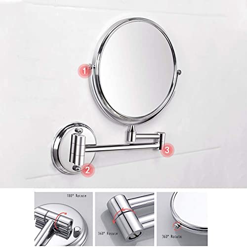 Miroir vanité rond double face extensible pour coiffeuse et douche - 4