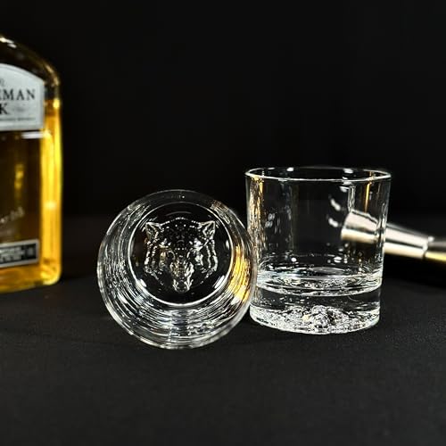 Image of Melbify Plain Wolf Whiskey Glass Gift Set | 2 pcs Set | 300 ML | Ultra-Premium | Imported | Luxurious | Ideal for Wedding Gifts, Anniversary, VIP and Corporate Gifts