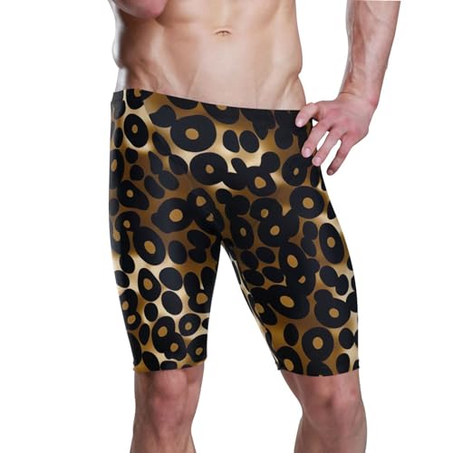 UMIRIKO Gold Leopard Swim Jammers Swimsuit for Men XXL B0401164
