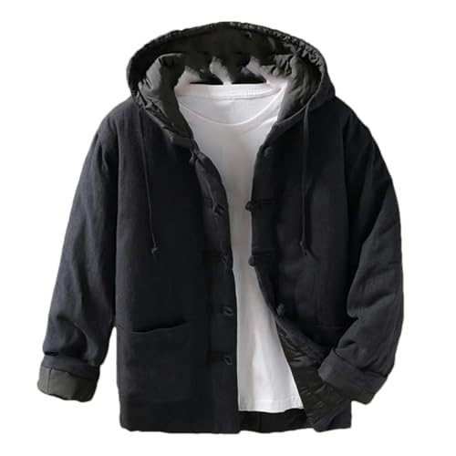 Veste style chinois haut de gamme en coton épais pour homme distingué