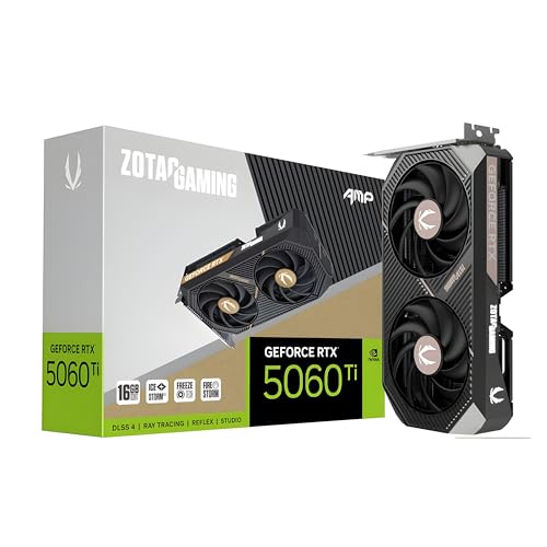 ZOTAC Gaming GeForce RTX 5060 Ti 16GB AMP DLSS 4 16GB GDDR7 128-bit 28 Gbps PCIE 5.0 Gaming Graphics...