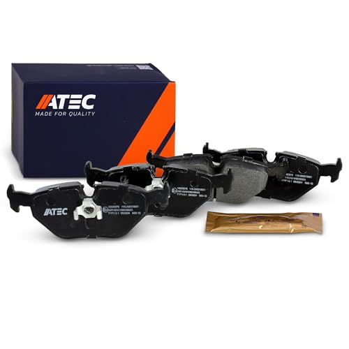 ATEC Germany Juego de pastillas de freno eje trasero, pastillas de freno trasero, 4 piezas, compatible con BMW Serie 3 (E36) (E46), Z1 (E36), Z3 (E36), Z4 (E86) (E85), MG MG ZT, ROVER 75, SAAB 9 5