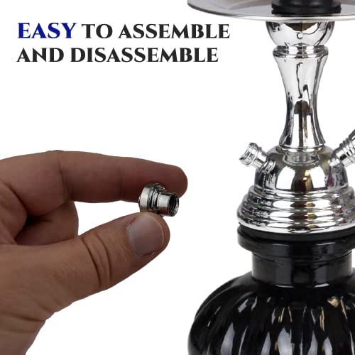 Badshah 12" Premium 1 Hose Hookah Complete Set - Mini Pumpkin Hookah Glass Vase (Black) #TOP1