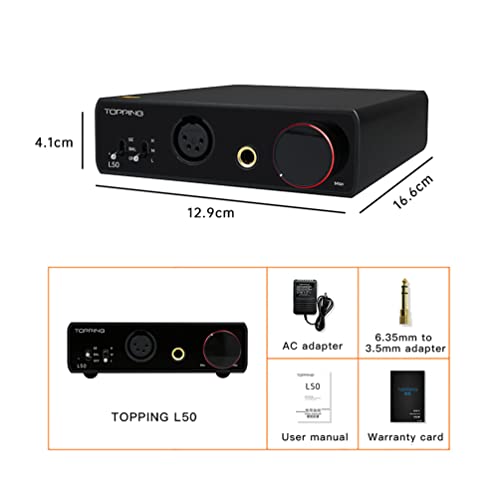 Image of AOSHIDA Topping L50 NFCA Balanced Headphone Amplifier with 3500mWx3500mW, TRS /RCA to 6.35mm /4-Pin-XLR Amp for IEMs Headphones (Black)