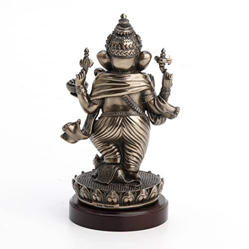 Estatua de Lord Ganesha con base de madera miniatura 6