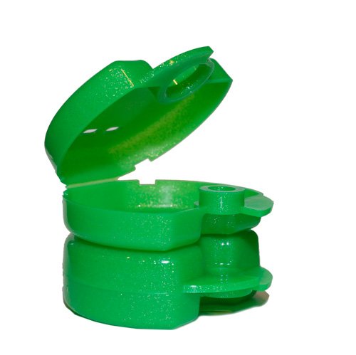 JES Orthodontics Dental Retainer Case - Color: Sparkle Green (Set of 2 Boxes)