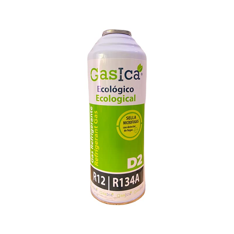 ENVASE GAS REFRIGERANTE ORGÁNICO ECOLÓGICO GASICA D2 226gr SUSTITUTO R12 R134A