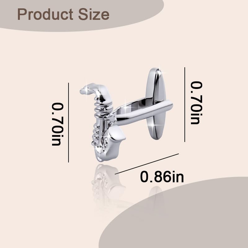 Mancuernillas saxofón para hombre y músico miniatura 4