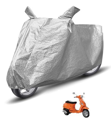 Image of Auto Hub Waterproof Scooty Cover Compatible with Vespa SXL Dustproof, UV Protection Two Wheeler Scooty Vespa SXL Cover - Metallic Silver