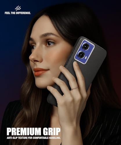 Image of WOW IMAGINE Back Cover for Motorola Moto G85 5G | Ultra Slim Flexible Non-Slip Grip | Inner Fabric | Metal Camera Ring & Lightweight Soft Silicone Mobile Case - Black