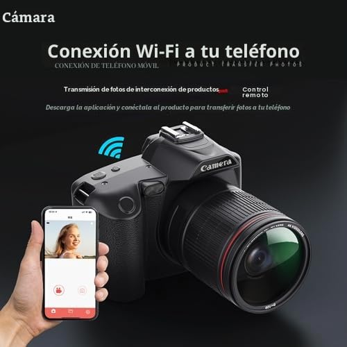 Cámara Digital 4K 64MP, Cámara Digital de Visión Nocturna, Pantalla a Color IPS de 3 Pulgadas, WiFi, Zoom Digital 16X, Gran Angular de 120 Grados, Luz de Relleno, Lente Macro,