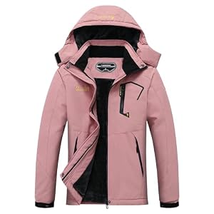 MOERDENG Women’s Waterproof Ski Jacket Warm Winter Snow Coat Mountain Windbreaker Hooded Raincoat Jacket
