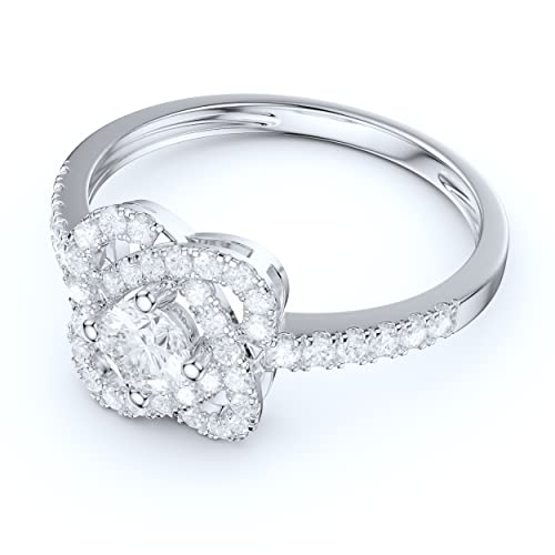 10K White Gold Simulated Diamond or Genuine Moissanite Love Joining Interlocking Hearts Ring Promise Ring3