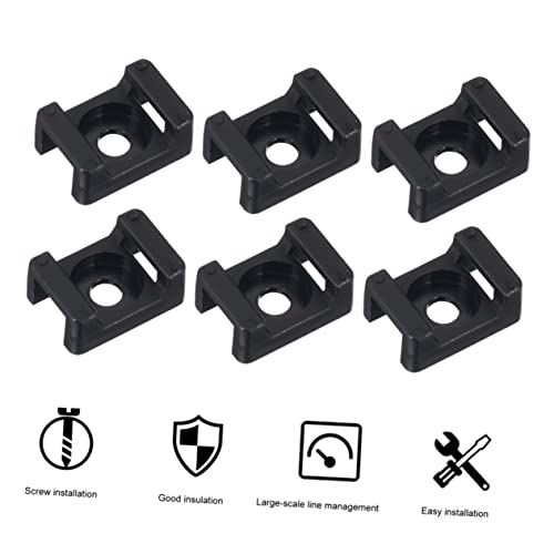 Angoily 300 piezas base para montaje de bridas resistente para gestión de cables bajo escritorio miniatura 4