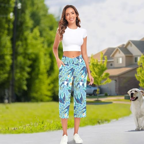 KLL Andorinhas voadoras e flores da primavera calças de ioga dobráveis de cintura alta calças de iog