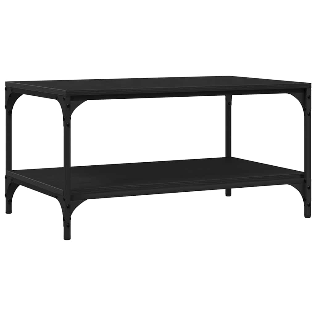 Mesa de centro con aspecto de roble negro, 81 x 50 x 40 cm, de material de madera con 1 estante, diseño moderno, resistente y duradera, para salón, oficina, pasillo