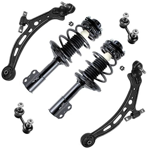 Image of Detroit Axle - Front 6pc End Suspension Kit for 95-96 Toyota Avalon, 92-96 Camry, Struts & Coil Spring Lower Control Arms w /Ball Joint Sway Bars 1992 1993 1994 1995 1996 Replacement