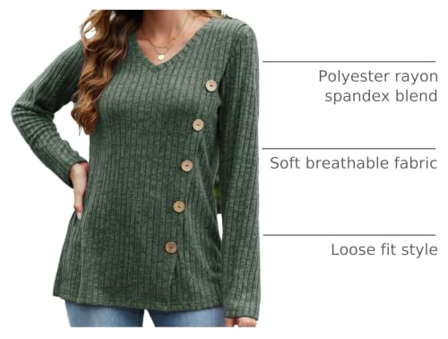 Image of Dimur Sweaters for Women Trendy 2025 Long Sleeve Shirts Ligheweight Sweatshirt Loose Fit Tunic Tops