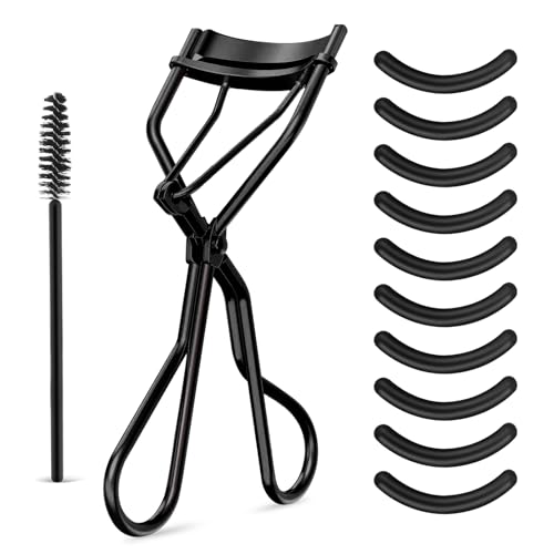 WLLHYF Wimpernzange Kit Beauty Wimpernkamm mit 10 schwarzen Silikon-Nachfüllpads und 1 Mascara-Bürste Metall Wimperntrenner Universal Wimpernzange Make-up Werkzeug für Frauen und Mädchen (schwarz) WLLHYF Wimpernzange Kit Beauty Wimpernkamm mit 10 schwarzen Silikon-Nachfüllpads und 1 Mascara-Bürste Metall Wimperntrenner Universal Wimpernzange Make-up Werkzeug für Frauen und Mädchen (schwarz)