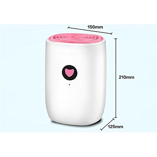 LUOER Electric Small Dehumidifier With 500Ml For Home, Bathroom, Bedroom, Kitchen, Closet, Basement, Attic, Boat, Ultra Quiet Thermo-Electric Dehumidifiers,Pink