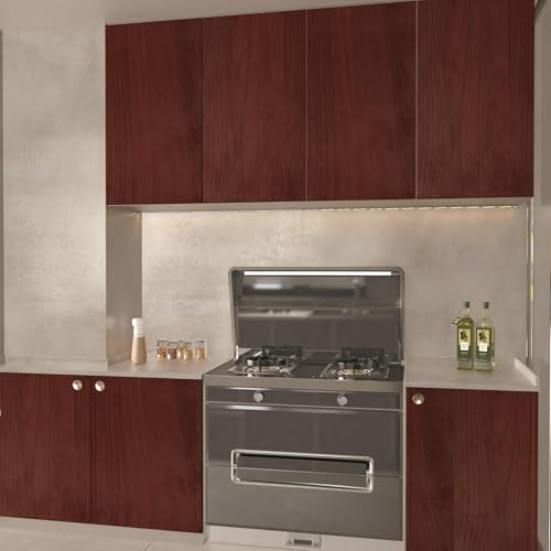 Image of WALLMATE Brown Wood Wallpaper Peel and Stick Self Adhesive Contact Paper for Cabinet Countertop Shelf Drawer Wall Door Desk Table Cabinet Vinyl Roll (Red Wood, 24x150)