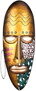 Extaum Tooart African Face Mask Art Wall Hanging Iron Mask Wall Decoration African Tribal Culture Home or Garden Decor Colorful