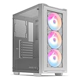 Gabinete Gamer Mancer Ward V2 | Rainbow | Mid-Tower | Lateral De Vidro | Com 3 Fans | Branco | MCR-WRDV2-WH
