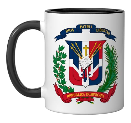 Taza de cerámica con bandera de República Dominicana miniatura 1