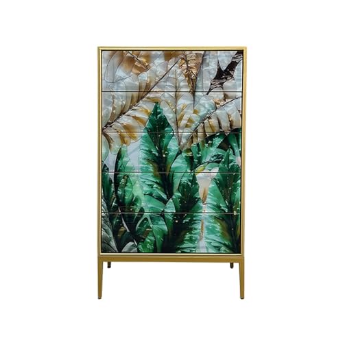 Yinj9562fg Cómoda para dormitorio, cómoda de 5 cajones, aparador decorativo pintado, armario de almacenamiento alto, para dormitorio, sala de estar, armario, organizador de ropa de pasillo (02)