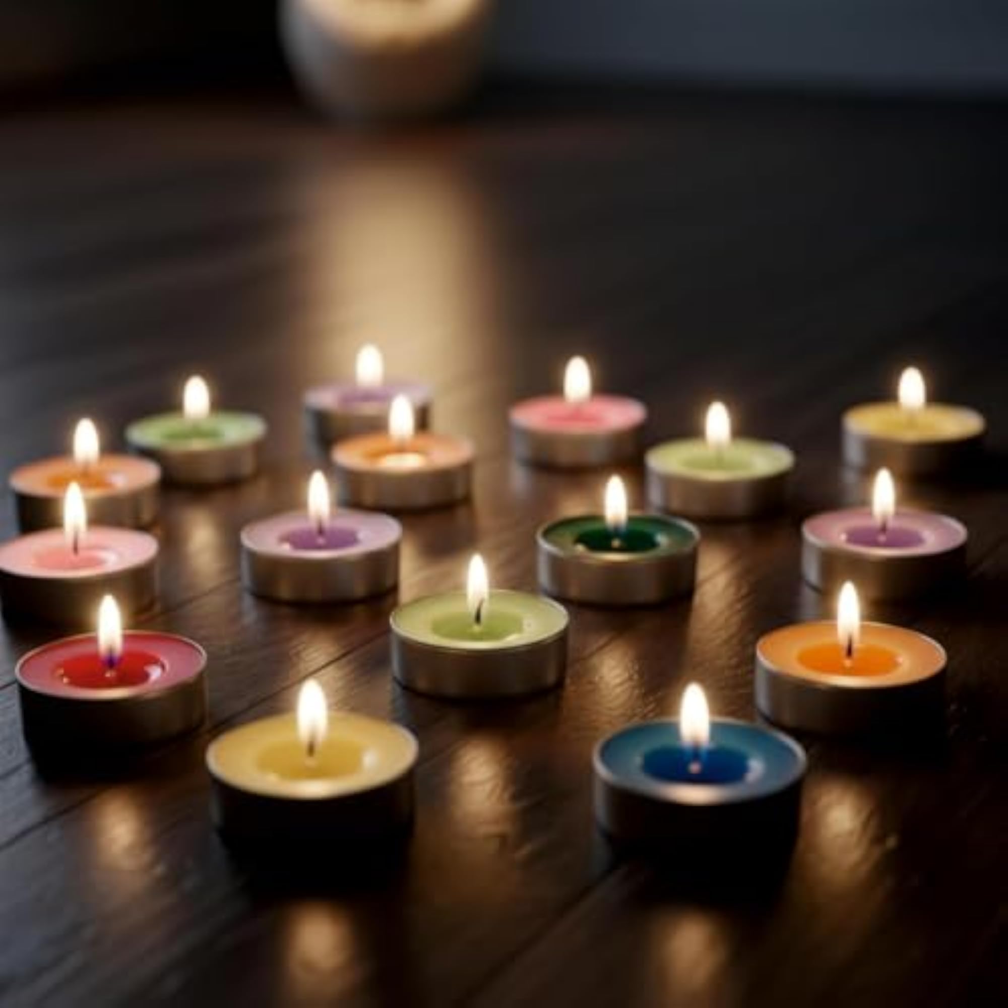 Colored Wax Tealight Candles Set of 50