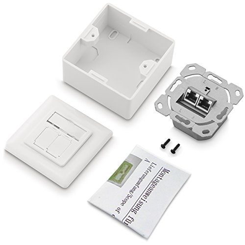 deleyCON 10x CAT6a Universele Netwerkdoos - 2x RJ45-Poort - Afgeschermd - Opbouw of Inbouw - 10 Gigabit Ethernet-Netwerk… - Afbeelding 7