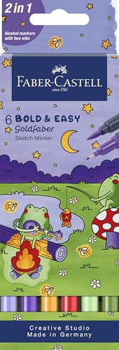FABER-CASTELL - Goldfaber Sketch Marker Bold & Easy, 6 couleurs