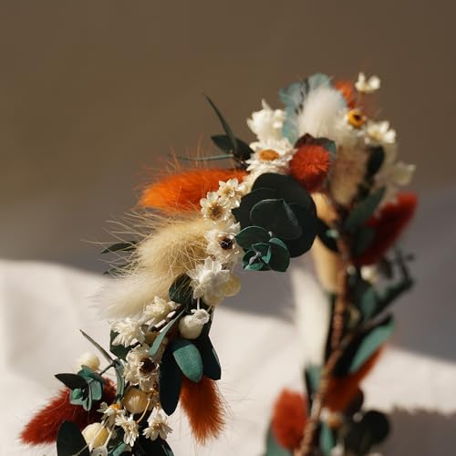 Corona de flores secas para boda conjunto nupcial miniatura 7