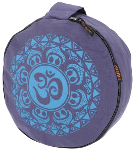GURU SHOP Yoga Kissen, Yogakissen, Bedrucktes Meditationskissen mit Dinkel Füllung - Blau/türkis, Baumwolle, 13x30x30 cm