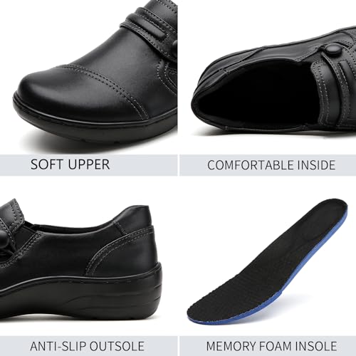 Image of QAE Loafers for Women Orthopedic Loafers for Women Comfortable Women's Flat Slip-Ons Shoes for Dress Work Business Casual