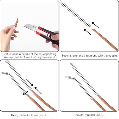 NQEUEPN 4pcs Baseball Lacing Needle, Handy Glove Shoelace Repair Kit Durable Reliable Leather Lacing Needle Precise Mitt Needle Curved Needles Tool for Softball Baseball Glove Relacing and Repair