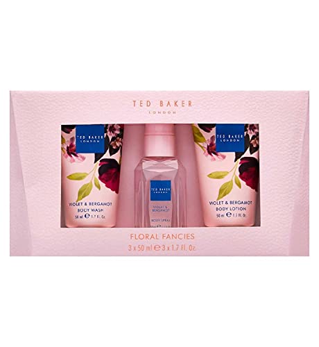 Ted Baker Floral Fancies Mini Gift Trio - Body Spray, Wash, and Lotion, 3 Piece Set