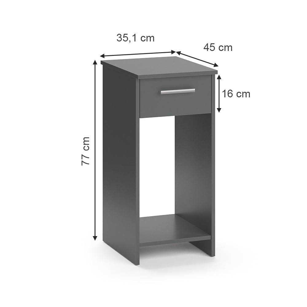 Vicco Armoire PC Odin, Anthracite, 35.1x45cm, Convient au Rangement d’Un PC et de Ses Accessoires