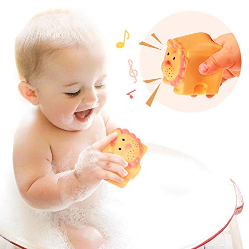 Bauklötze für Babys ab 6 9 12 Monate 1 2 3 4 Jahre, Luclay Kleinkinder Weiche Bausteine Stapelwürfel, Montessori Sinnesspielzeug Beißring Badespielzeug 12 Stück - Image 7