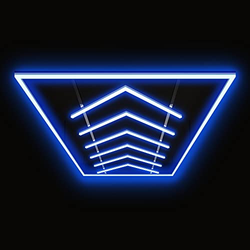 Neatfi Arrow Shape LED Lighting, Car Garage Light, Ceiling Lighting, 384W, 42,240 Lumens, 6500K, IP54, Shop Light for Car Detailing, Garage, Workshop and Gym (Blue, 6 Arrows)