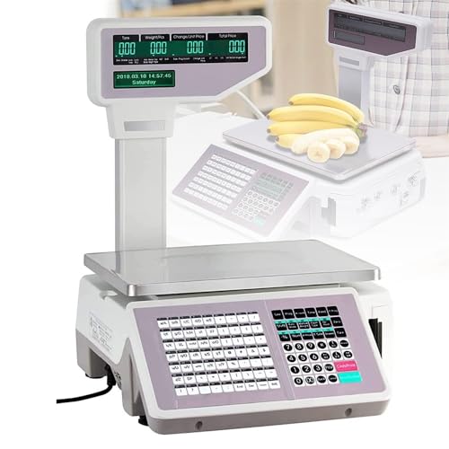 Báscula electrónica con impresora térmica y doble display 30kg miniatura 1