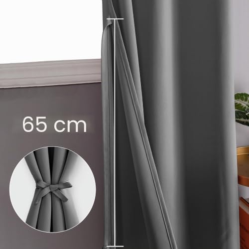 Cortinas opacas para dormitorio y sala de estar gris oscuro pack de 2 XWZO 4